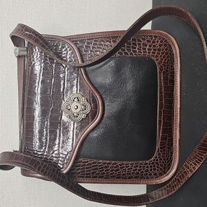 BRIGHTON VINTAGE ALEXANDRA CROC EMBOSSED SHOULDER BAG BFPM-12-130